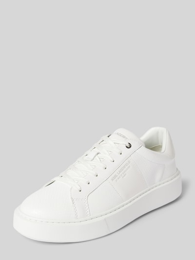Peek & Cloppenburg Karl LagerfeldLedersneaker mit Label-Print Modell 'MAXI' in weiss