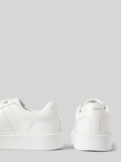 Peek & Cloppenburg Karl LagerfeldLedersneaker mit Label-Print Modell 'MAXI' in weiss Nur für heute