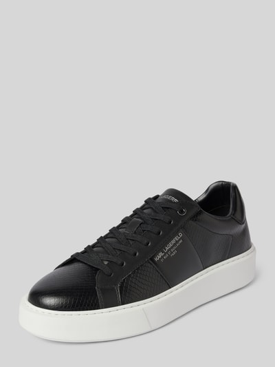 Peek & Cloppenburg Karl LagerfeldLedersneaker mit Label-Print Modell 'MAXI' in black