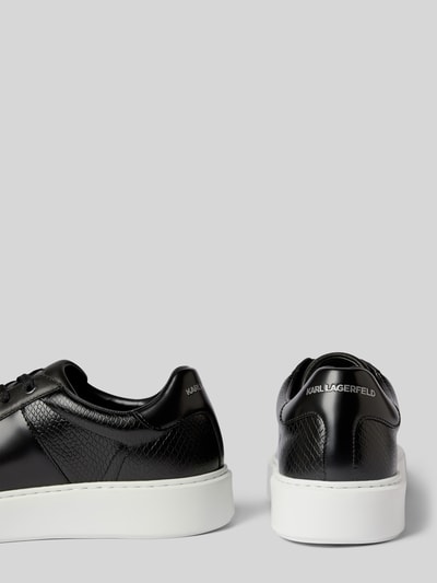 Peek & Cloppenburg Karl LagerfeldLedersneaker mit Label-Print Modell 'MAXI' in black Sonderangebot der Fabrik