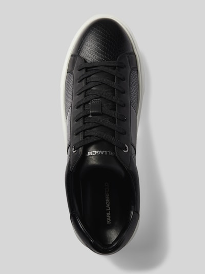 Peek & Cloppenburg Karl LagerfeldLedersneaker mit Label-Print Modell 'MAXI' in black Sonderangebot der Fabrik