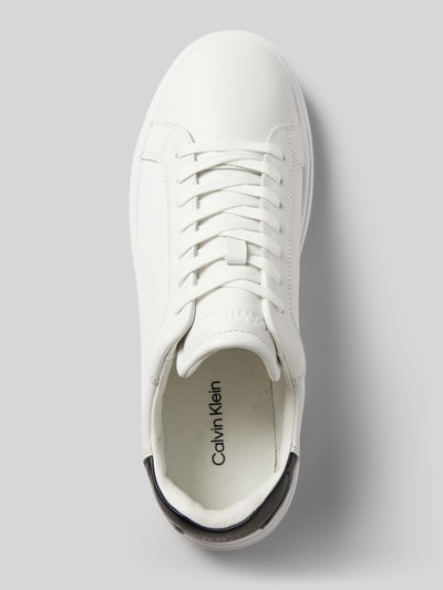 Peek & Cloppenburg CK Calvin KleinLedersneaker mit Label-Prägung in weiss Clearance-Verkauf
