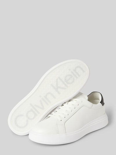 Peek & Cloppenburg CK Calvin KleinLedersneaker mit Label-Prägung in weiss Clearance-Verkauf