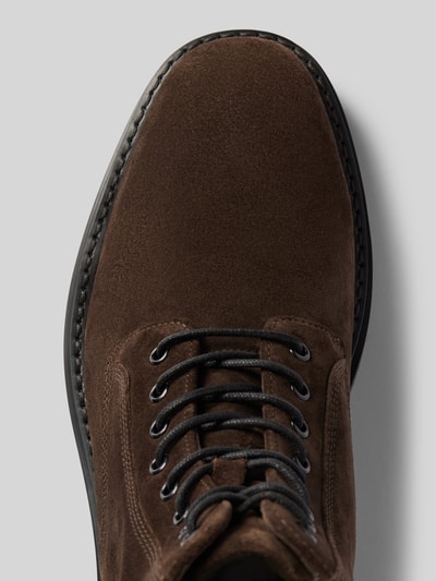 Peek & Cloppenburg GantSchnürboots aus Leder mit Label-Schriftzug Modell 'Boggar' in mittelbraun 50% Rabatt für begrenzte Zeit
