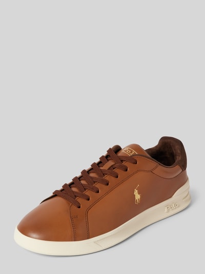 Peek & Cloppenburg Polo Ralph LaurenSneaker aus Leder mit Logo-Print in cognac