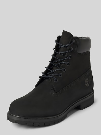 Peek & Cloppenburg TimberlandSchnürboots aus Leder mit Logo-Detail in black