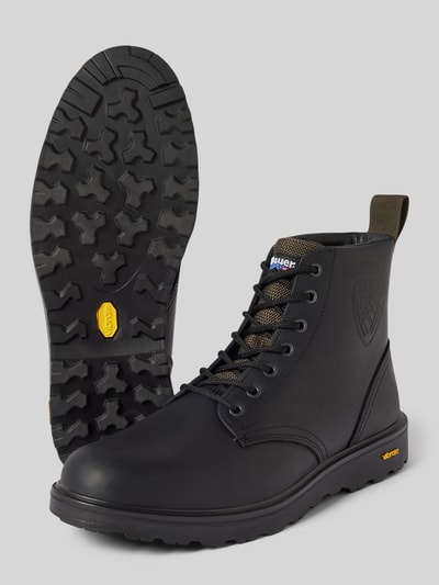 Peek & Cloppenburg Blauer USASchnürstiefel mit Label-Detail Modell 'GUANTANAMO' in black Auslauf