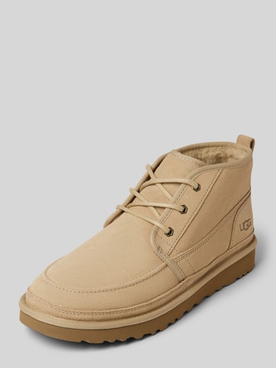 Peek & Cloppenburg UGGSchnürboots aus Leder mit Label-Schriftzug Modell 'NEUMEL' in beige