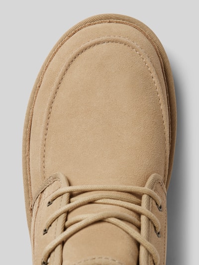 Peek & Cloppenburg UGGSchnürboots aus Leder mit Label-Schriftzug Modell 'NEUMEL' in beige Fabrikpreis