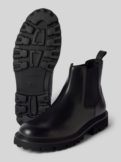 Peek & Cloppenburg BOSSChelsea Boots aus Leder mit Zugschlaufe Modell 'Julyo' in black Saisonschlussverkauf