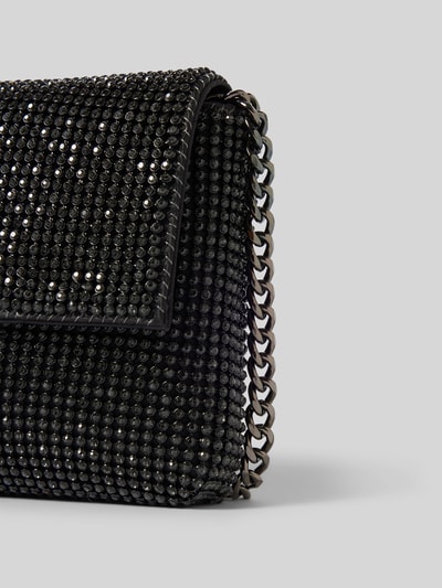 Peek & Cloppenburg GuessClutch mit Ziersteinbesatz Modell 'ZALINA FLAP' in black Saisonale Angebote