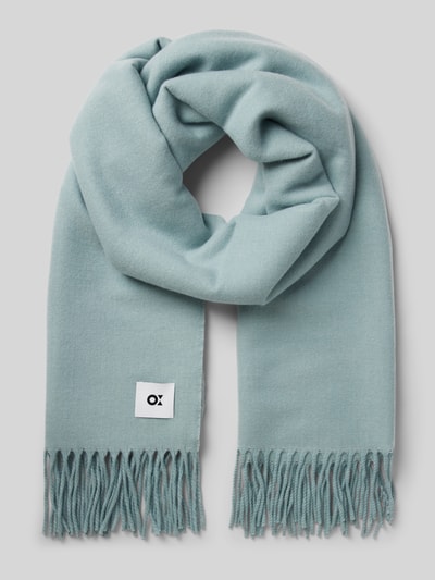 Peek & Cloppenburg OPUSSchal mit Label-Patch Modell 'Atopa' in eisblau zollfrei