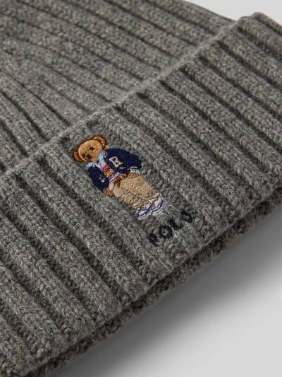 Peek & Cloppenburg Polo Ralph LaurenMütze aus Wolle mit Label-Stitching in hellgrau Auslauf