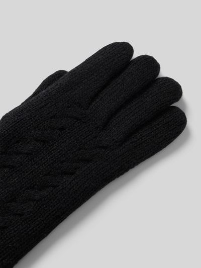 Peek & Cloppenburg EEMWollhandschuhe mit Label-Patch in black Limitierter Zeitrabatt
